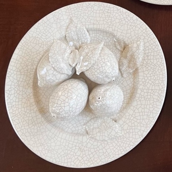 Tromp-l’oiel Vintage Crackled Fruit Plate Set- RARE - Picture 2 of 12